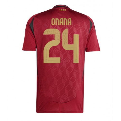 Belgien Amadou Onana #24 Hjemmebanetrøje EM 2024 Kortærmet